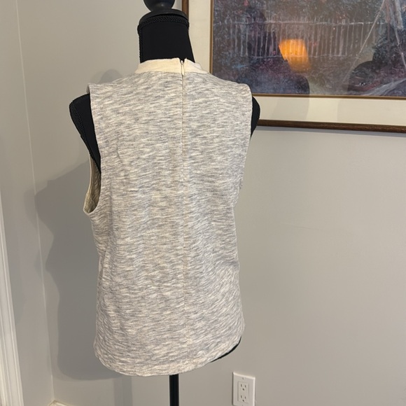 Madewell Mixtape Mock Neck Tank In Colorblock Cream/Gray - Size L - Picture 4 of 9